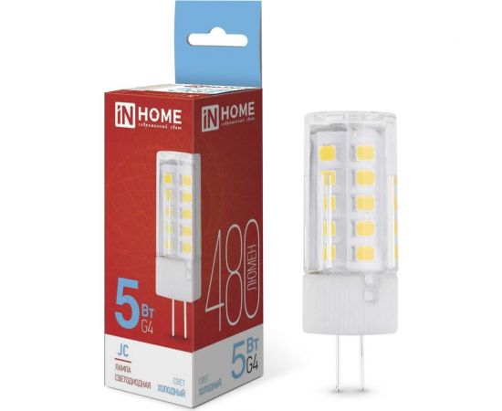 Светодиодная лампа IN HOME LED-JC 5Вт 12В G4 6500К 480Лм 4690612036106 