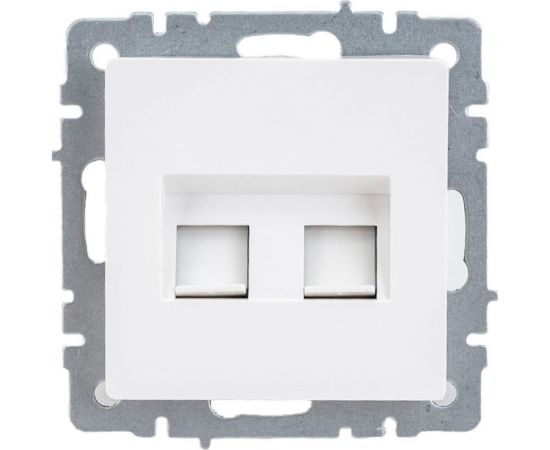 Двойная компьютерная розетка rj45 IEK Brite рк10-2-брб категория 5e, белый BR-K20-1-K01 