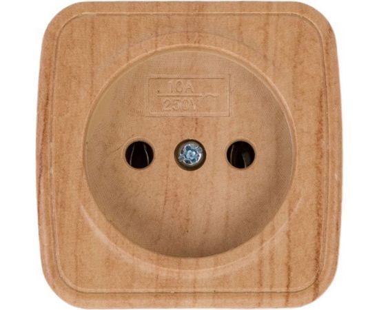 1-местная розетка EKF ОП Минск 10А без заземления светлое дерево SQEGR10-022-30 