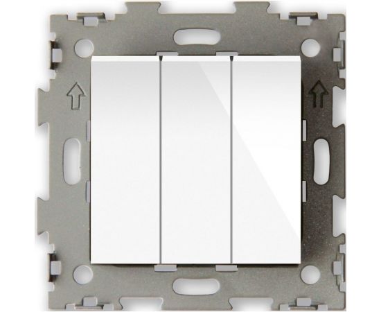 Трехклавишный проходной переключатель CGSS, белый Эстетика GL-W103-PWCG – изображение 4