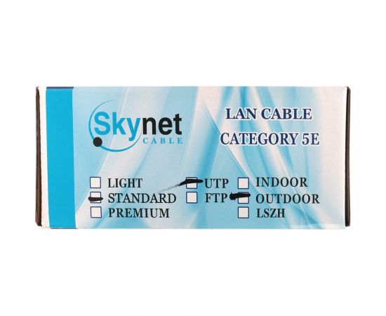 Кабель SkyNet Standart UTPoutdoor 4x2x0,48 медь FLUKETEST категории 5e одножильный 100м box черный CSS-UTP-4-CU-OUT/100 – изображение 3