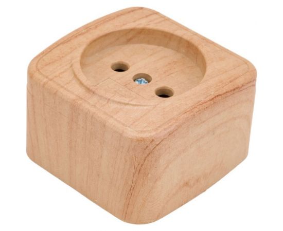 1-местная розетка EKF ОП Минск 10А без заземления светлое дерево SQEGR10-022-30 – изображение 4