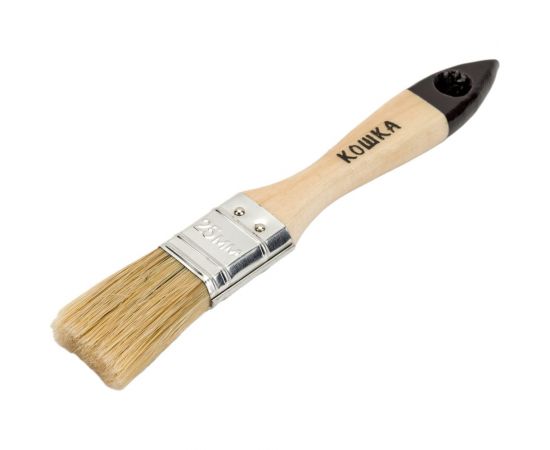 Плоская кисть 888 натуральная щетина 1 - 25 мм * 12 мм Сказка 0126010 – изображение 5