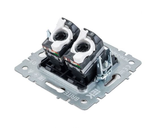 Двойная компьютерная розетка rj45 IEK Brite рк10-2-брб категория 5e, белый BR-K20-1-K01 – изображение 2