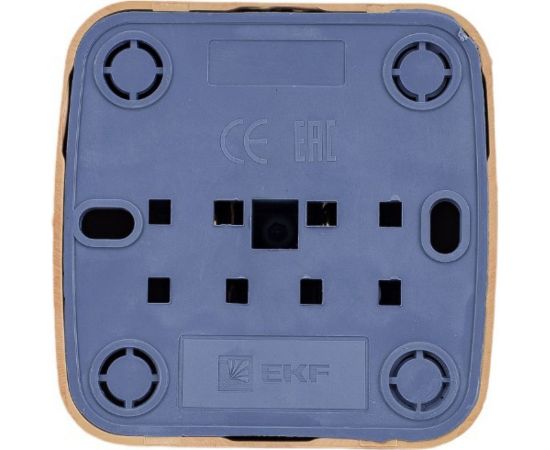 1-местная розетка EKF ОП Минск 10А без заземления светлое дерево SQEGR10-022-30 – изображение 3