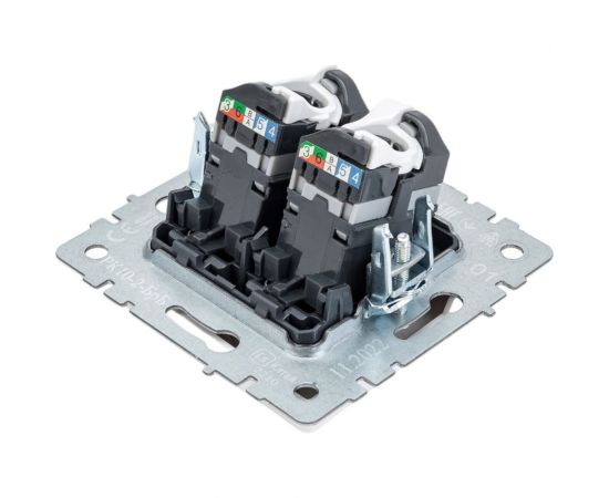Двойная компьютерная розетка rj45 IEK Brite рк10-2-брб категория 5e, белый BR-K20-1-K01 – изображение 4