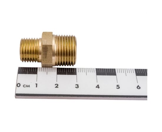 Переходной ниппель Гроссис (латунь) НР 3/8"" х 1/4"", шт 0730406 – изображение 2
