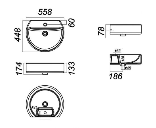 Умывальник Sanita Luxe Best 55 без крепления 00013137 BSTSLWB01 – изображение 3