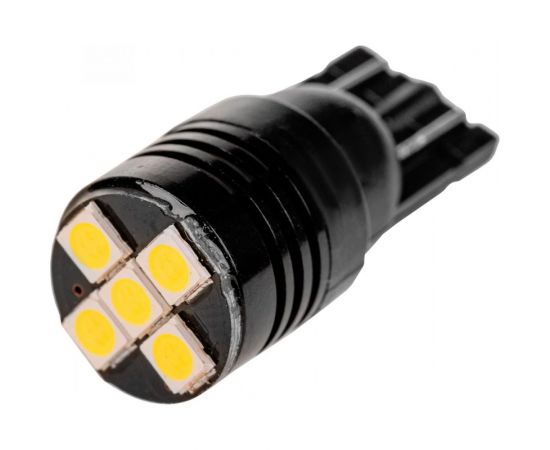 Автолампа SKYWAY диод T10 (W5W) 12V, 5 SMD диодов, 1-конт с обманкой, белая салон, габариты, номер, стопы S08201546 