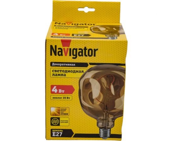 Лампа Navigator 14 499 NLL-F-G125ST-4-230-2.7K-E27-BE 14499 – изображение 3