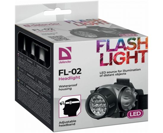 Налобный фонарь Defender FL-02, LED, 3 режима серый 92002 – изображение 7