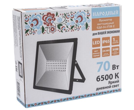 Светодиодный прожектор TDM СДО-04-070Н-У 70 Вт, 6500 К, IP65, черный, Народный SQ0336-0268 – изображение 5