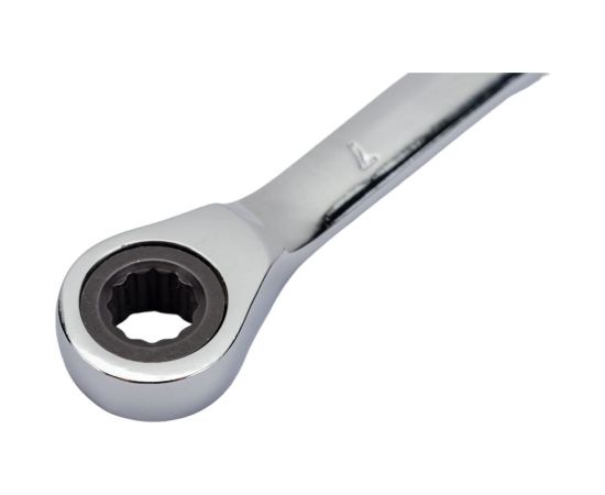 Комбинированный ключ HORTZ трещоточный 7х7 хромированный HOR 132556 – изображение 2