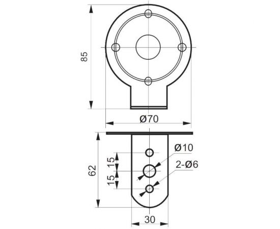 Кронштейн INNOCONT для крепления на стену (для светосигнальных колонн и маяков серий TL56, TL70, SL52 и SL70), сталь TL-70W – изображение 4