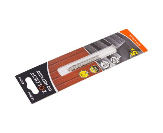 Сверло по металлу HSS-R (5 шт; 1.5х40 мм; цилиндрический хвостовик) ZOLDER 4241155 – изображение 3