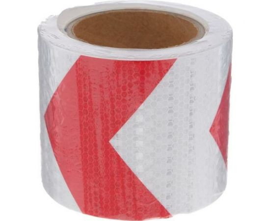 Светоотражающая самоклеящаяся лента СИМАЛЕНД красно-белая, 10 см х 15 м 5155996 