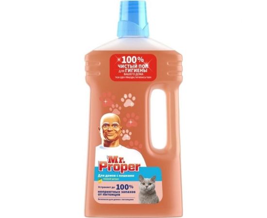 Моющая жидкость для полов и стен для домов с кошками MR. PROPER Свежий Цитрус 1 л 0001008355 