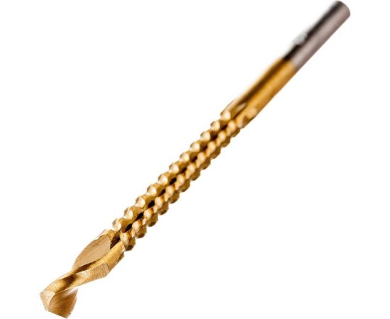 Сверло фрезерное универсальное (5x80 мм; HSS TiN; цилиндрический хвостовик) ТУНДРА 3005536 
