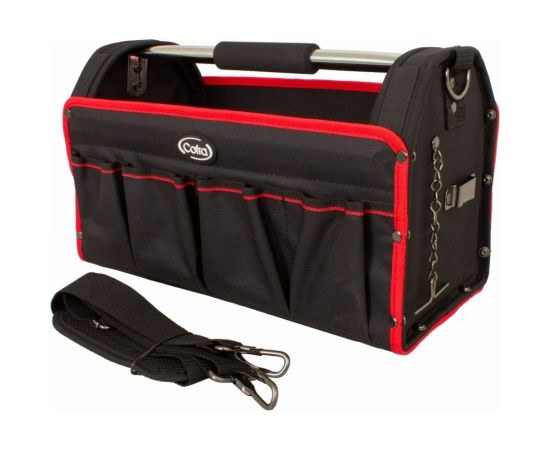 Сумка для инструментов COFRA с метал. фурнитурой, 425x200x260 мм, цвет красный/черный TC-4219WR 