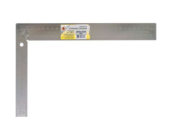 Плоский угольник Энкор 300x200 мм, шкала 2 мм 10819 