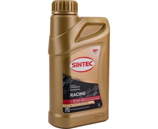 Моторное масло для гоночных и спортивных автомобилей Sintec racing sae 10w-60, api sn/cf, acea a3/b4, синтетическое 1 л 999843 