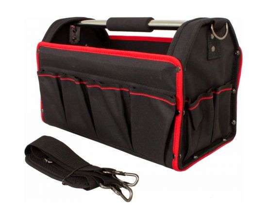 Сумка для инструментов COFRA с метал. фурнитурой, 425x200x260 мм, цвет красный/черный TC-4219WR – изображение 2