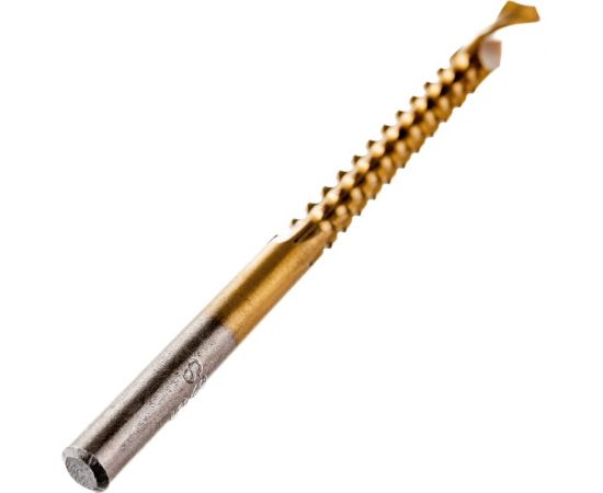 Сверло фрезерное универсальное (5x80 мм; HSS TiN; цилиндрический хвостовик) ТУНДРА 3005536 – изображение 5