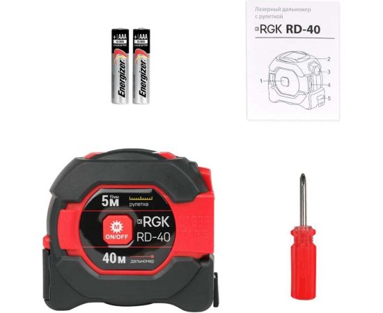 Лазерный дальномер с рулеткой RGK RD40 774871 – изображение 5
