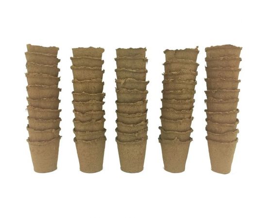 Набор торфяных горшочков ЛЕТО диам. 80 мм, высота 80 мм, 20 шт. 90276 