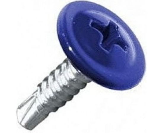 Саморез крепежная техника прессшайба, синий, 4,2x19 ral 5005, сверло, 50 шт. 10742 