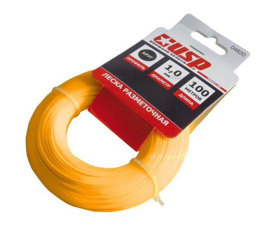 Разметочная леска USP длина 100 м, профиль-круг, диаметр 1.0 мм, оранжевая 04820 