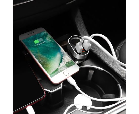 Автомобильное зарядное устройство Hoco Z29, порт прикуривателя, 2xUSB, черный 6957531092186 – изображение 3