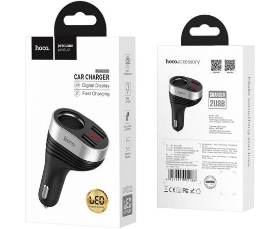 Автомобильное зарядное устройство Hoco Z29, порт прикуривателя, 2xUSB, черный 6957531092186 – изображение 2