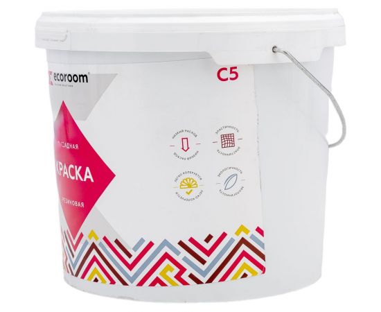 Фасадная резиновая краска ECOROOM RAL 9005 черный, 7 кг Е-Кр-3383/9005 – изображение 2