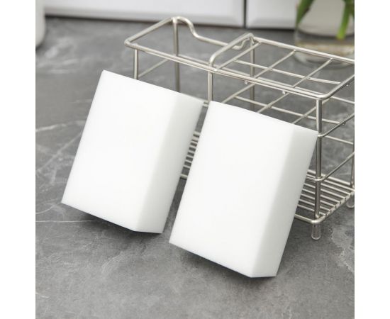 Меламиновая губка для удаления пятен Доляна набор 2 шт, 9х6х3 см 2390587 