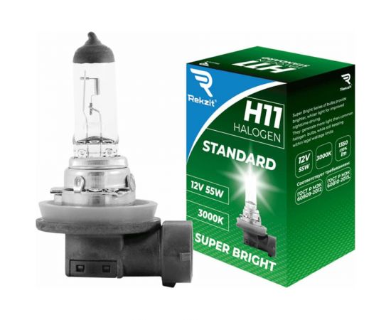 Галогенная лампа Rekzit Standard H11, 55 Вт, 12 В 90110 
