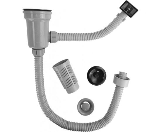 Сифон для нержавеющей мойки YOYO-1 3.5 дюйма, с переливом и фильтр-стаканом 901274 