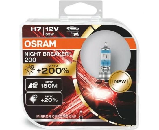 Автолампа Osram H7, 55 Вт, PX26d+200%, NIGHT BREAKER 200, 3700 К, 12 В 64210NB200-HCB 