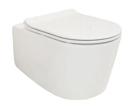 Подвесной унитаз CREO RENNES 2.0 безободковый, с тонким сидением COMBO-RE1100R с RE1001T 