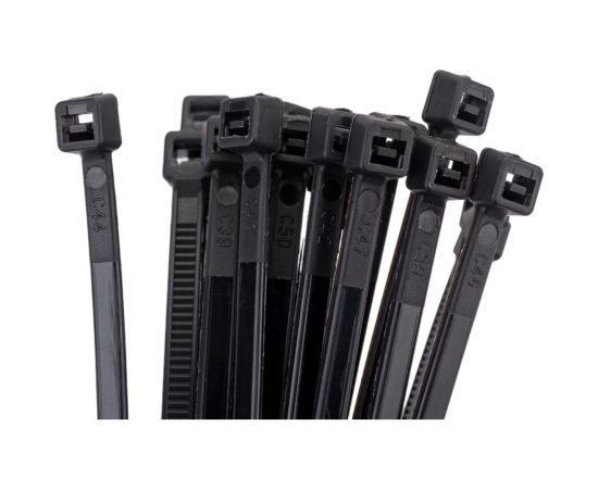 Монтажный пластиковый хомут Энкор 3,6x300 черный 100шт 29971 