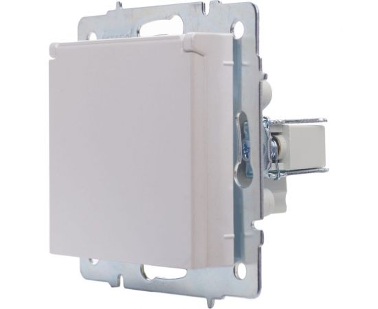 Розетка Lezard VESNA с заземлением, с крышкой, ПБТ, жемчужно-белый перламутр 742-3088-123B – изображение 4