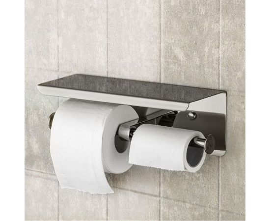 Держатель туалетной бумаги G-teq с полочкой для телефона, хром, 270 мм 25.27 – изображение 6