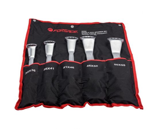 Набор накидных ключей Forsage 5пр, 32x36, 36x41, 41x46, 46x50, 50x55мм, на полотне F-5059P 51188 – изображение 2