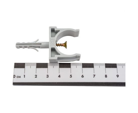 Крепеж-клипса с дюбелем и саморезом Промрукав серая, д25, 10 шт PR13.0309 – изображение 3