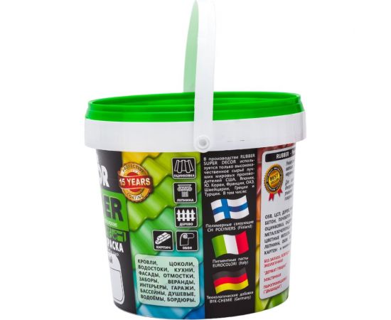 Резиновая краска SUPER DECOR 00 белоснежная, 1 кг 4630024700011 – изображение 2