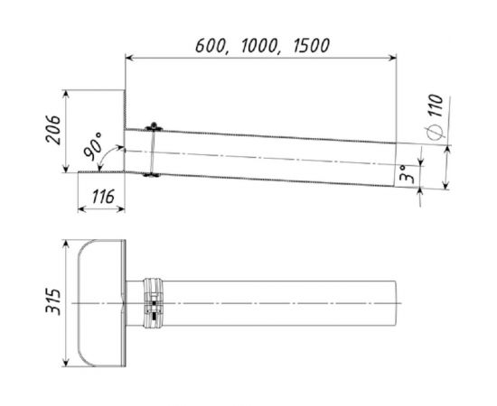 Кровельная воронка Татполимер ТП-68/15 парапетная 51548 – изображение 2