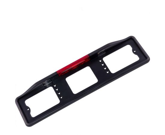 Пластмассовая рамка номерного знака с подсветкой и автостопом черная DolleX SPL-53 