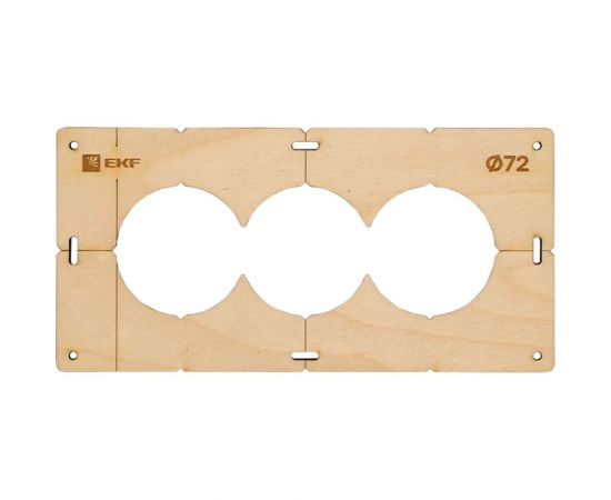 Шаблон для подрозетников Expert (3 отверстия; 72 мм) EKF sh-d72-3 
