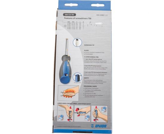 Набор шлицевых отверток Unior рукоятка TBI 5 предметов 3838909163208 – изображение 5