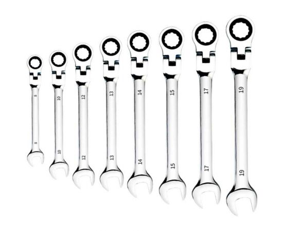 Набор комбинированных трещоточных ключей GOODKING 8 предметов TKS-11008 – изображение 4